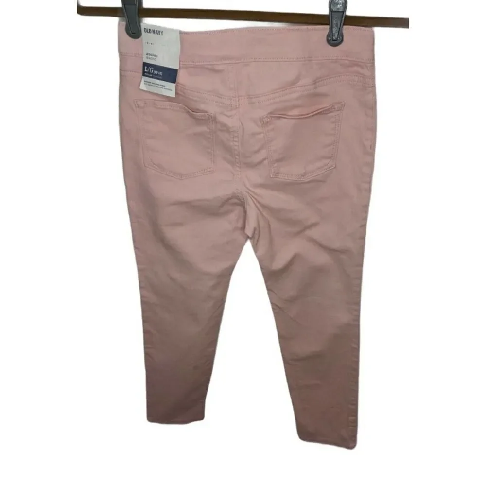 Old Navy Girls Large 10 12 Pink Pants Jeggings Jean Leggings Adjustable New‎